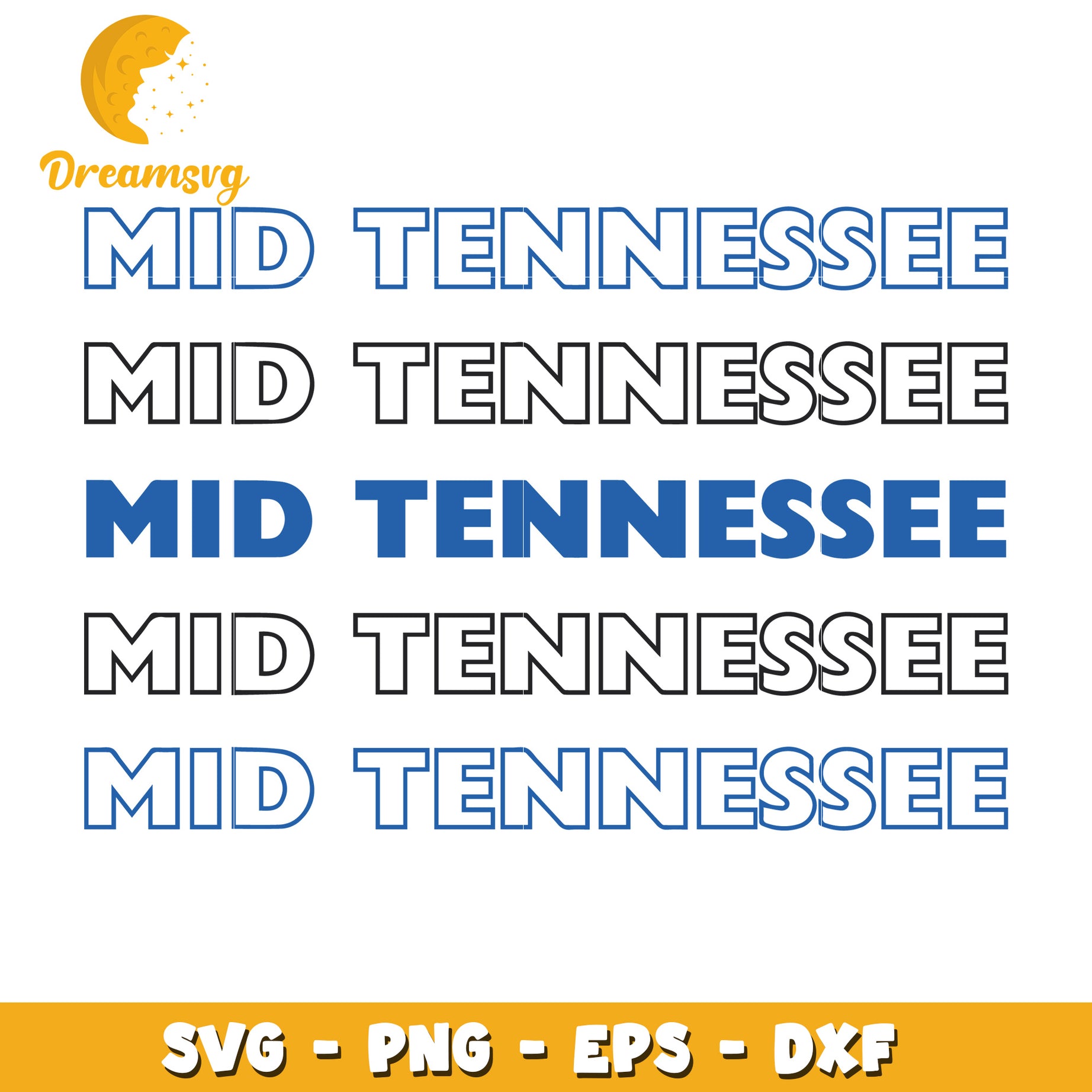 Mid Tennessee SVG PNG EPS DXF Cut Files