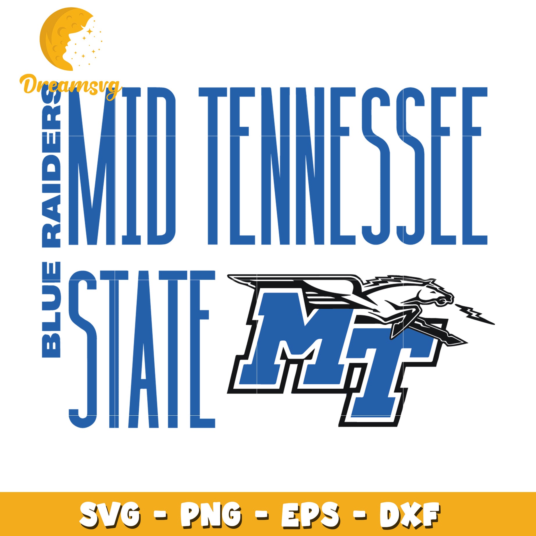 Mid Tennessee State University Blue Raiders SVG Graphic Design