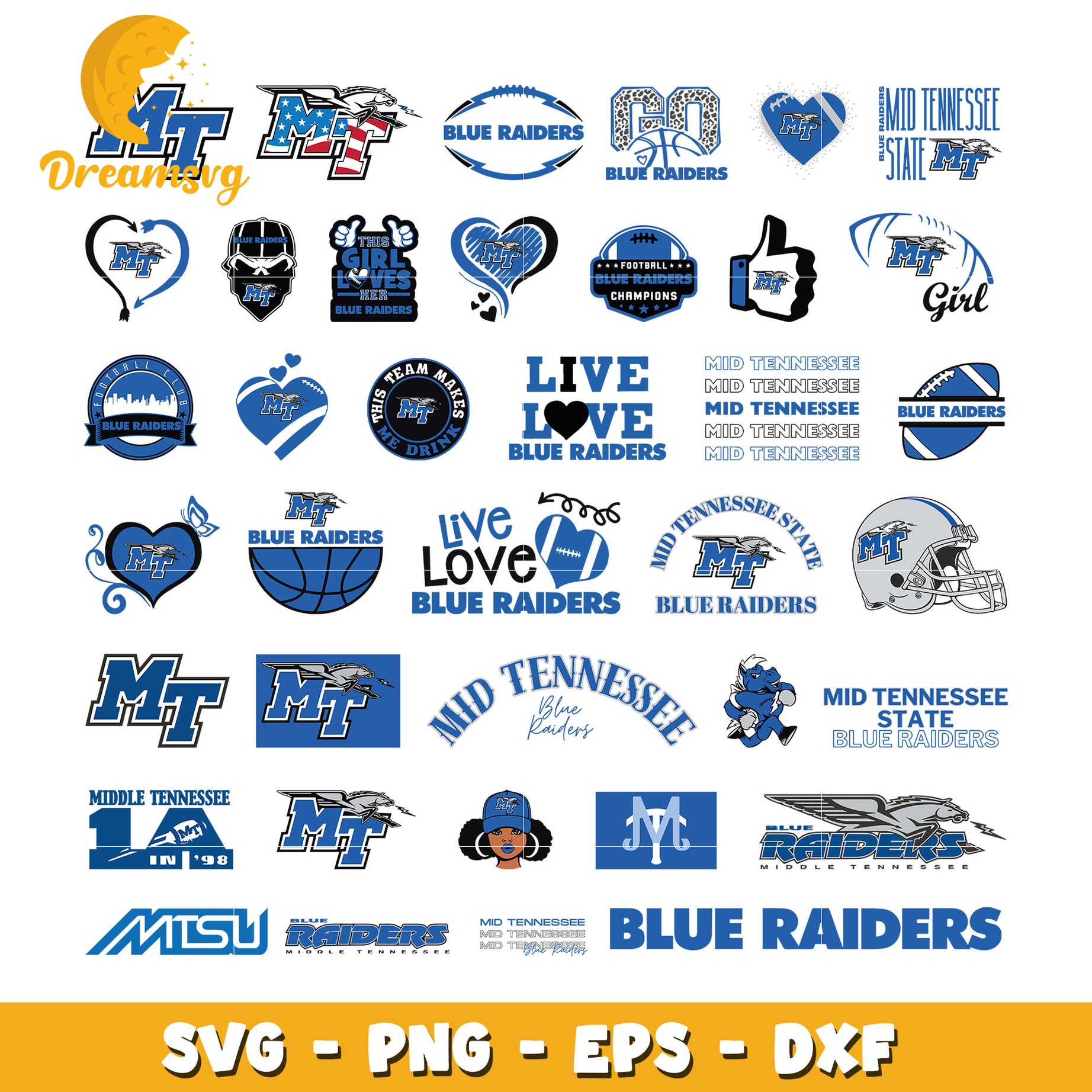 Middle tennessee blue raiders bundle svg, middle tennessee blue raiders​ svg