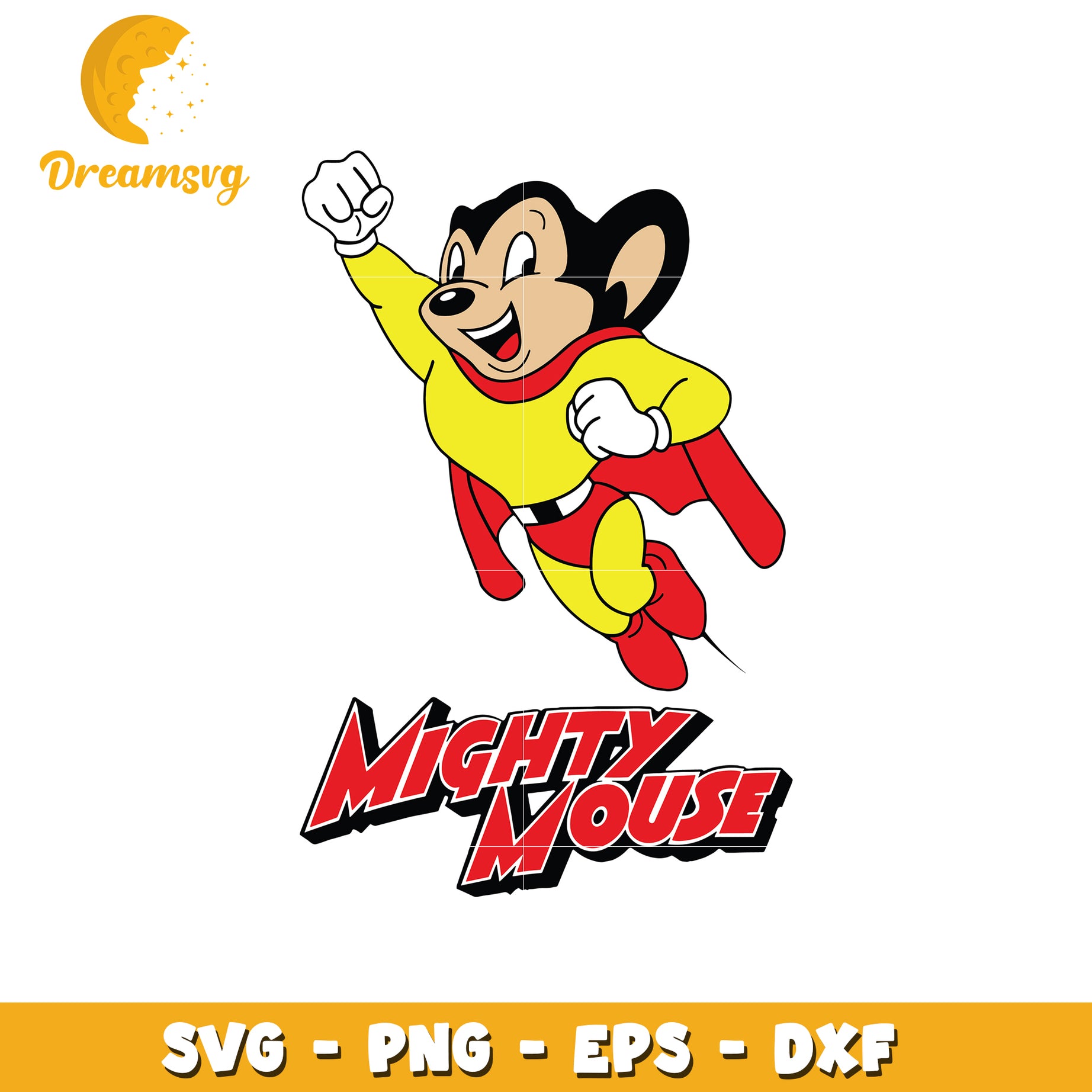 Mighty Mouse SVG Cut File PNG EPS DXF