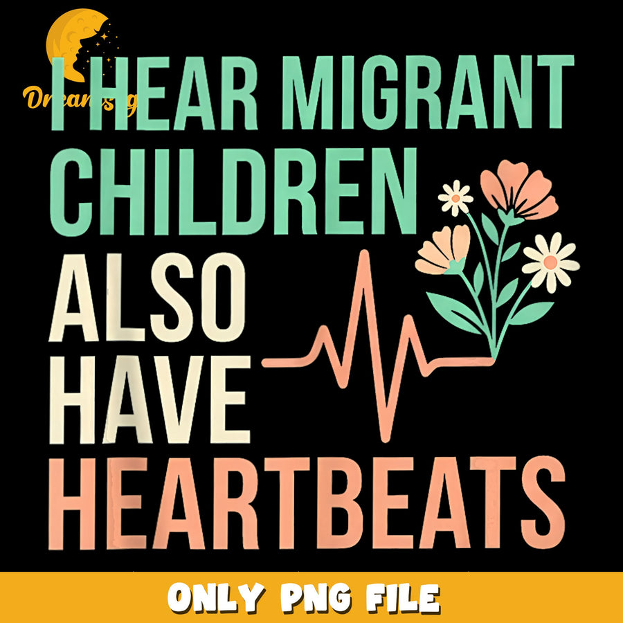 Migrant Children PNG, Heartbeat Design, Compassion File