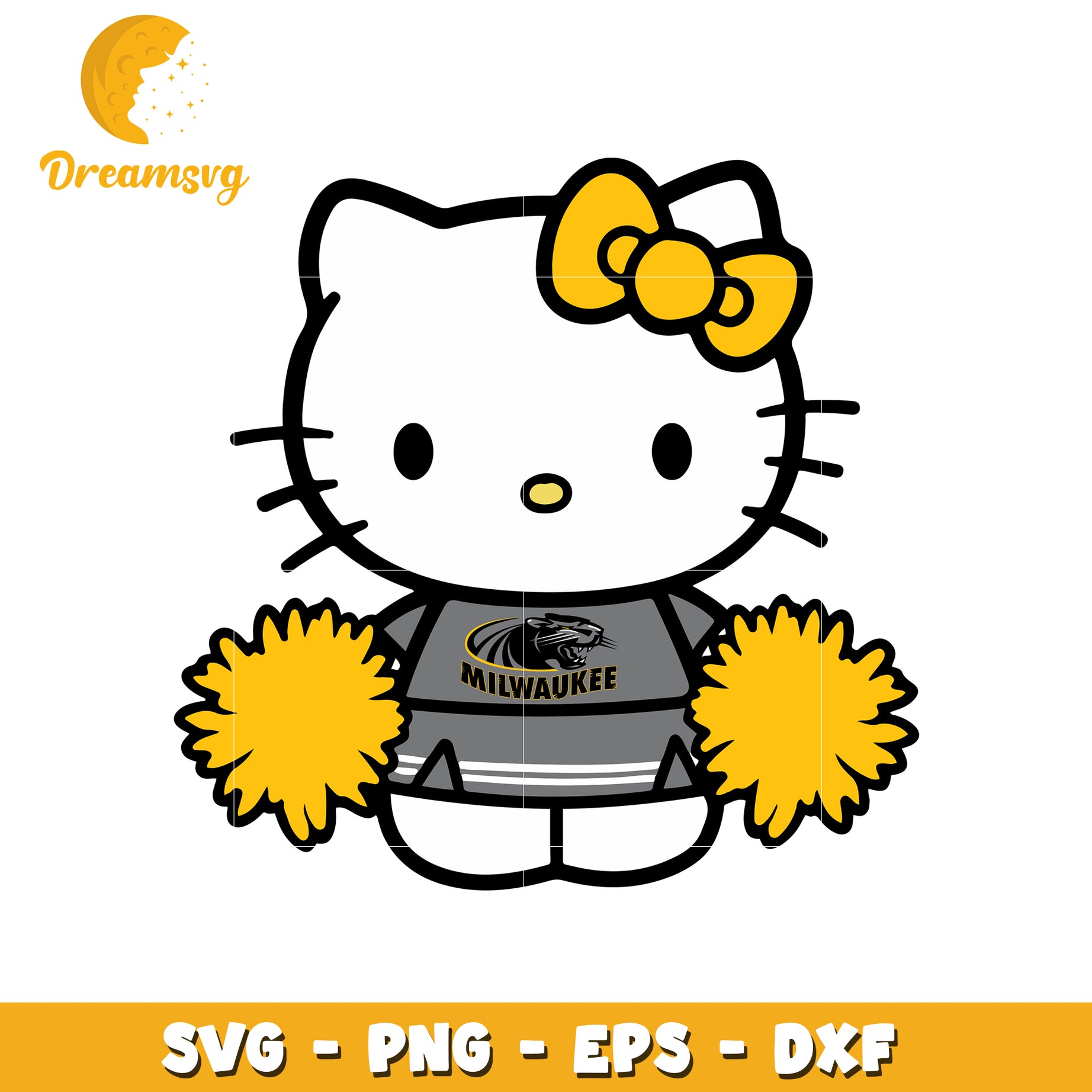 Milwaukee Hello Kitty SVG Cheerleader Design