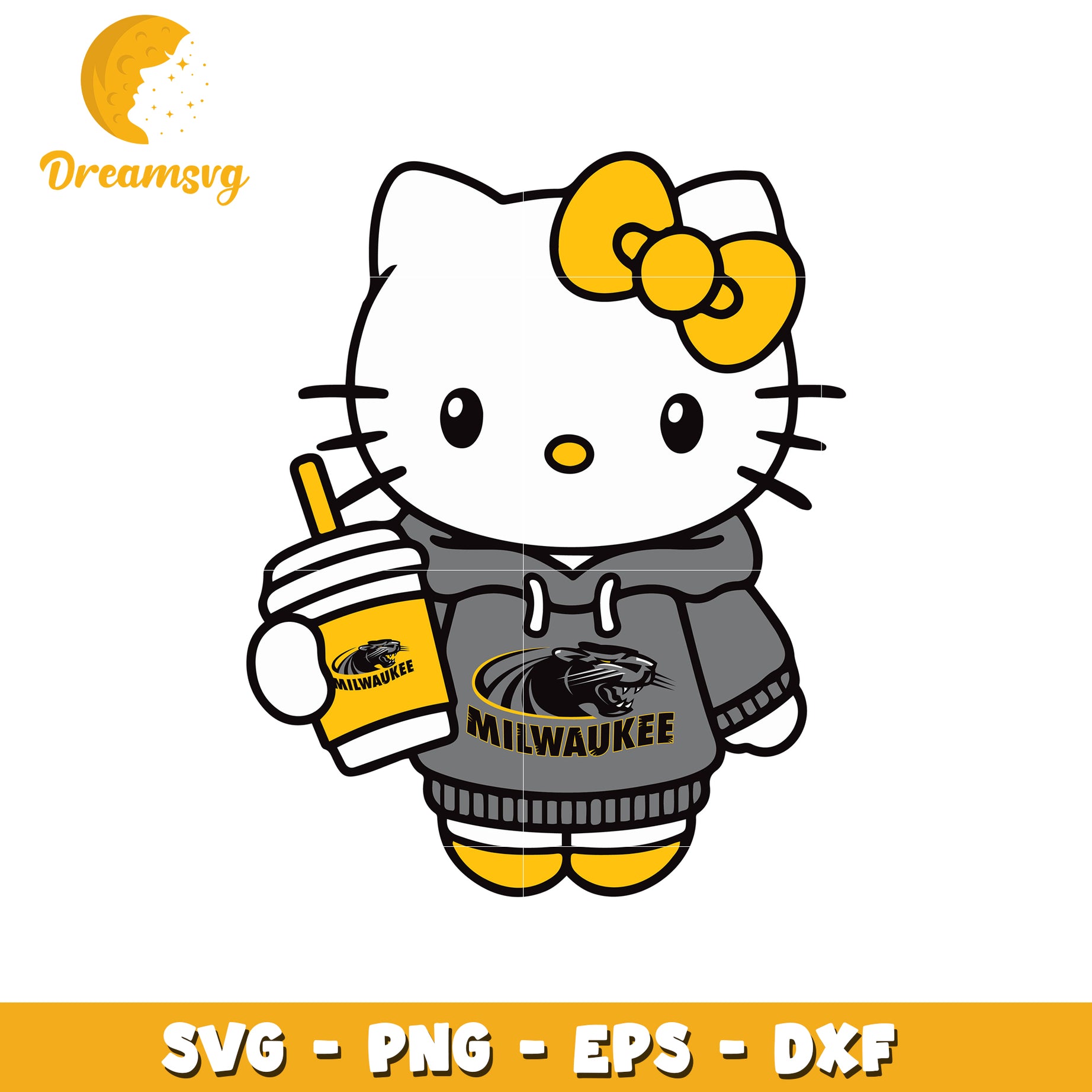 Milwaukee Panther Kitty SVG Design for Kids Fans