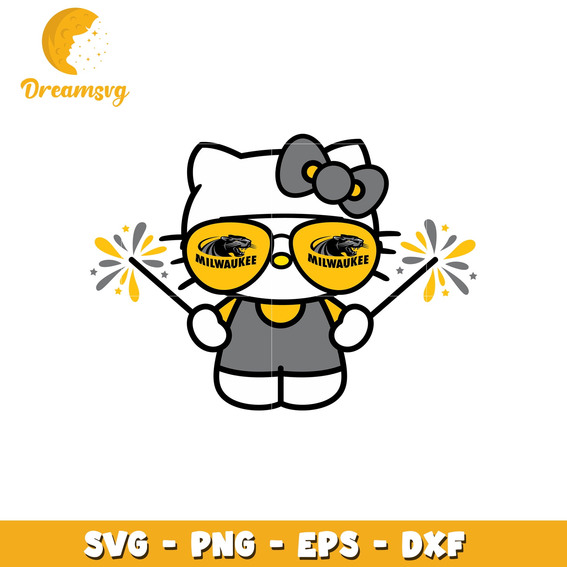 Milwaukee Themed Cute Kitty SVG Design for Crafts