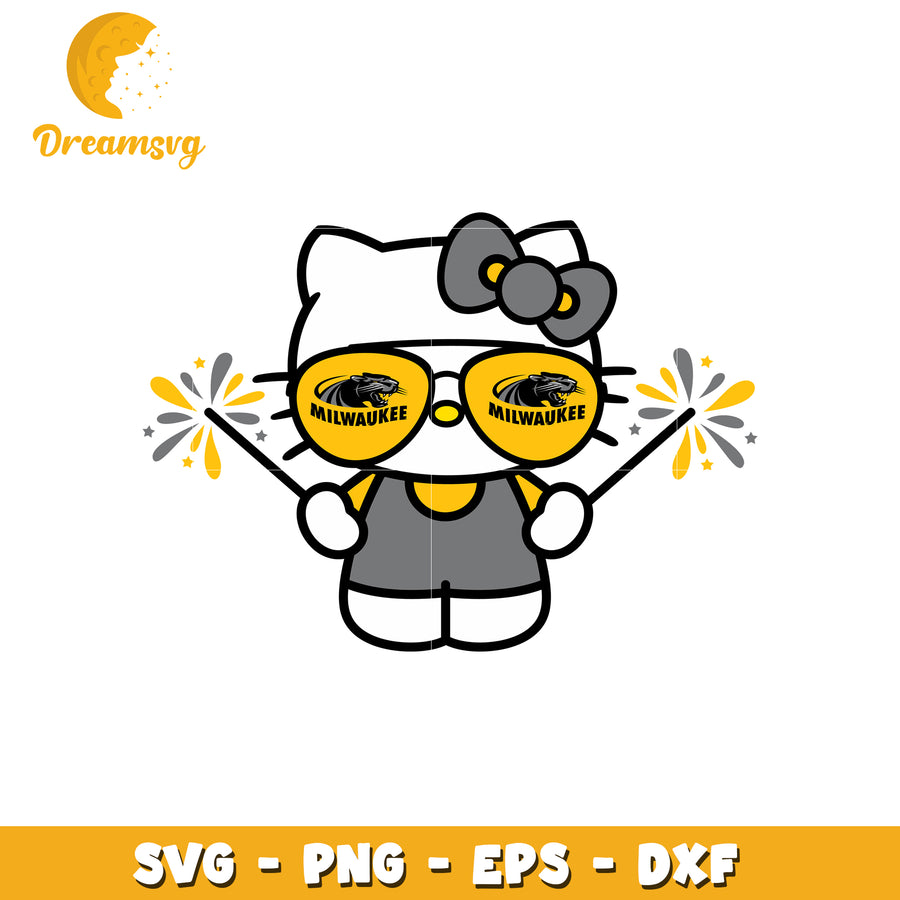 Milwaukee Themed Cute Kitty SVG Design for Crafts