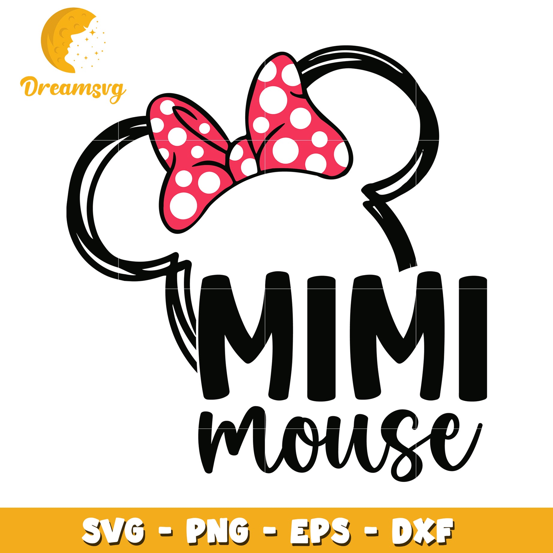 Mimi Mouse SVG Cut File PNG EPS DXF