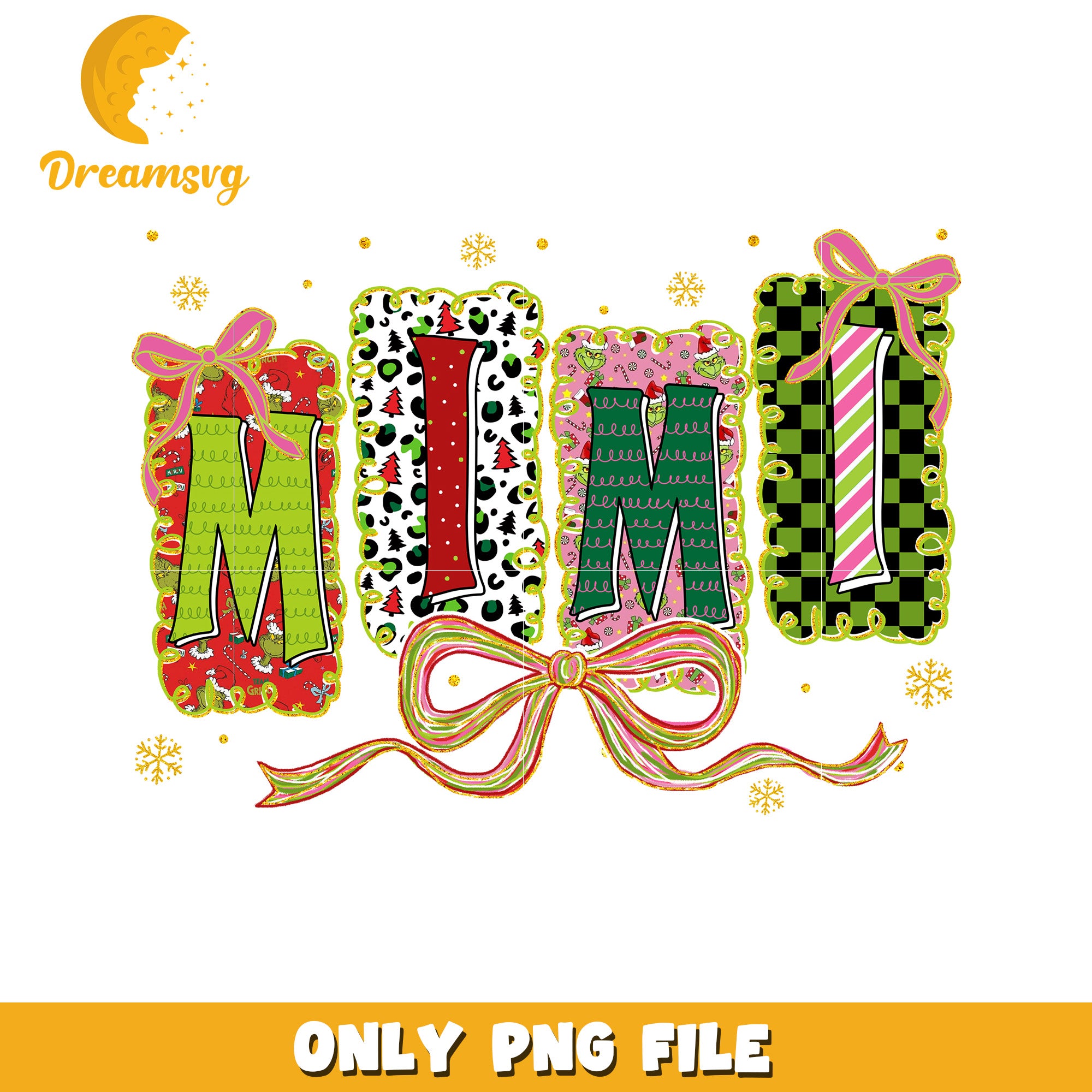 Mimi grinch png, christmas lights​ png, christmas music​ png