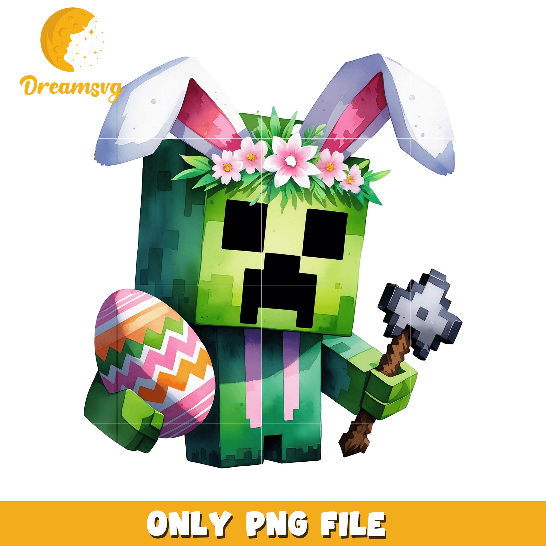 Minecraft Bunny Creeper PNG - Cute Easter Design, Download Now!