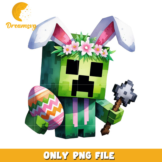 Minecraft Bunny Creeper PNG - Cute Easter Design, Download Now!