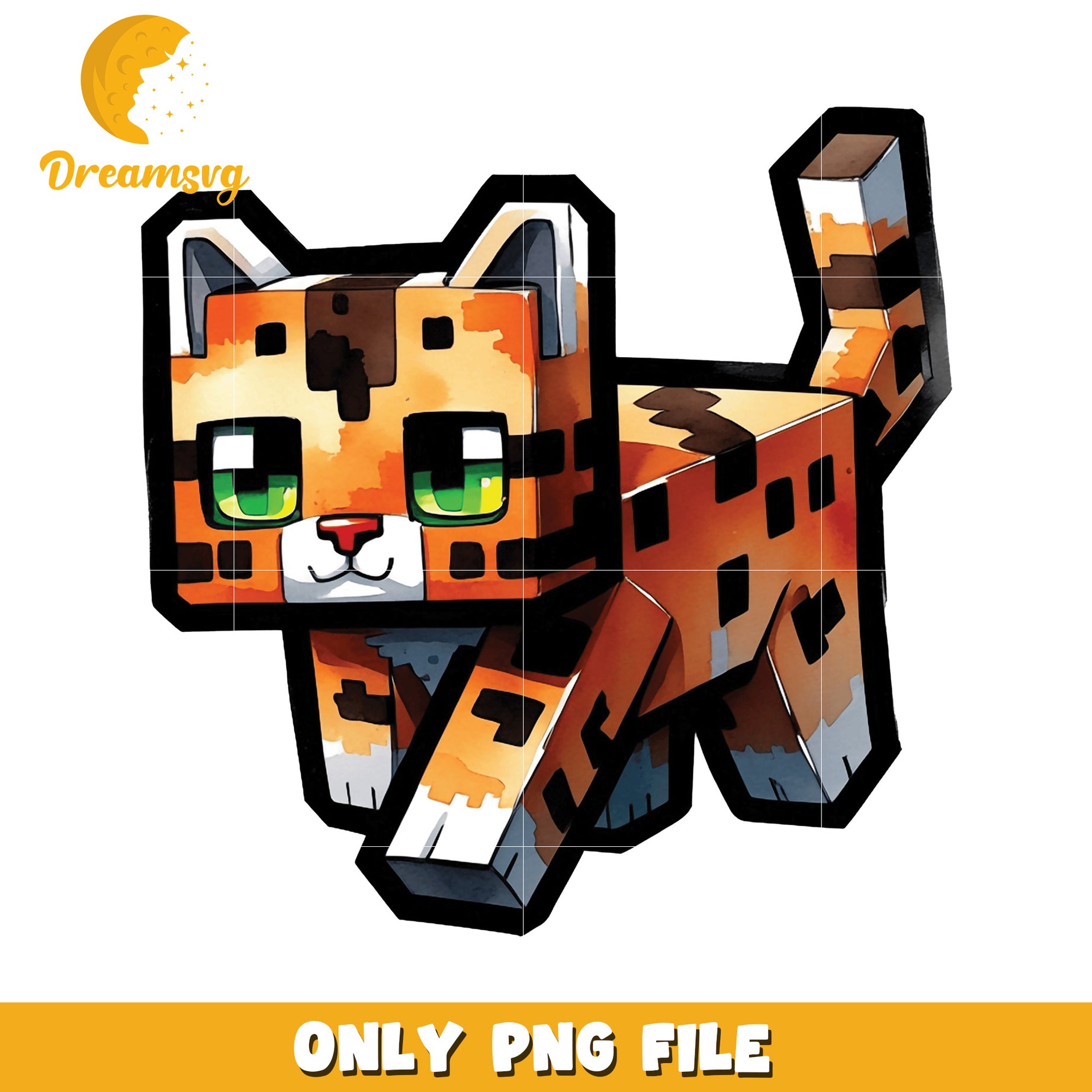 Minecraft Cute Cat PNG, Cartoon, Pixel Art