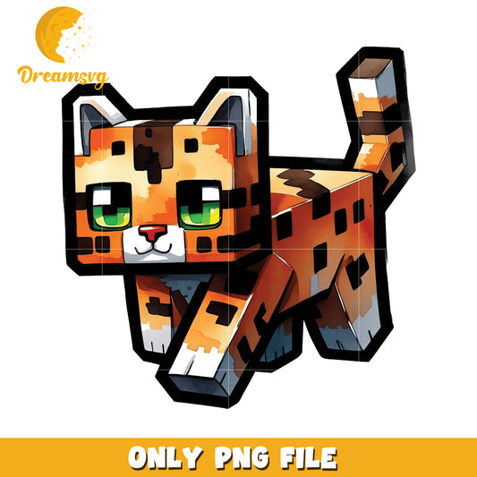 Minecraft Cute Cat PNG, Cartoon, Pixel Art