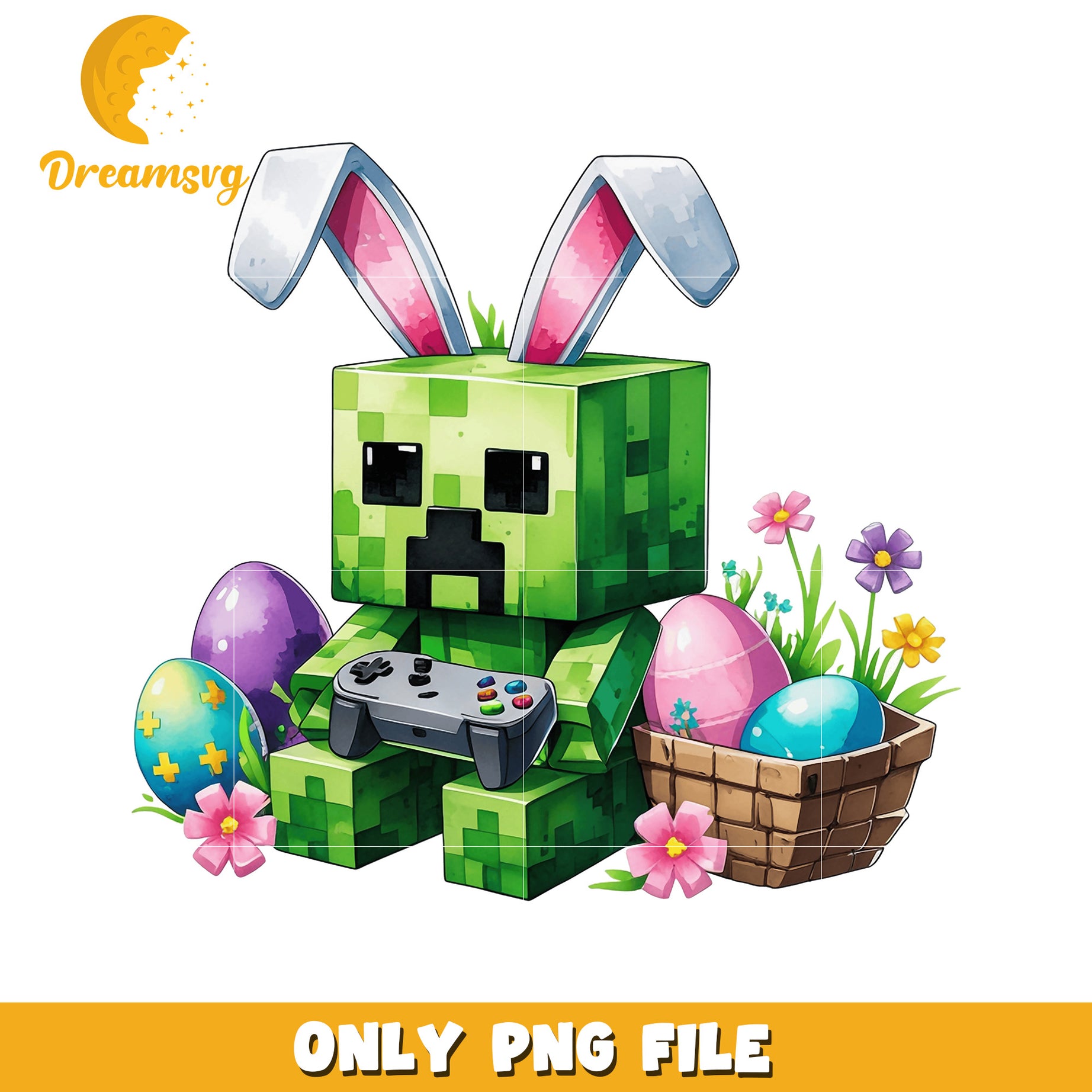 Minecraft Easter Bunny Gamer PNG, Easter SVG