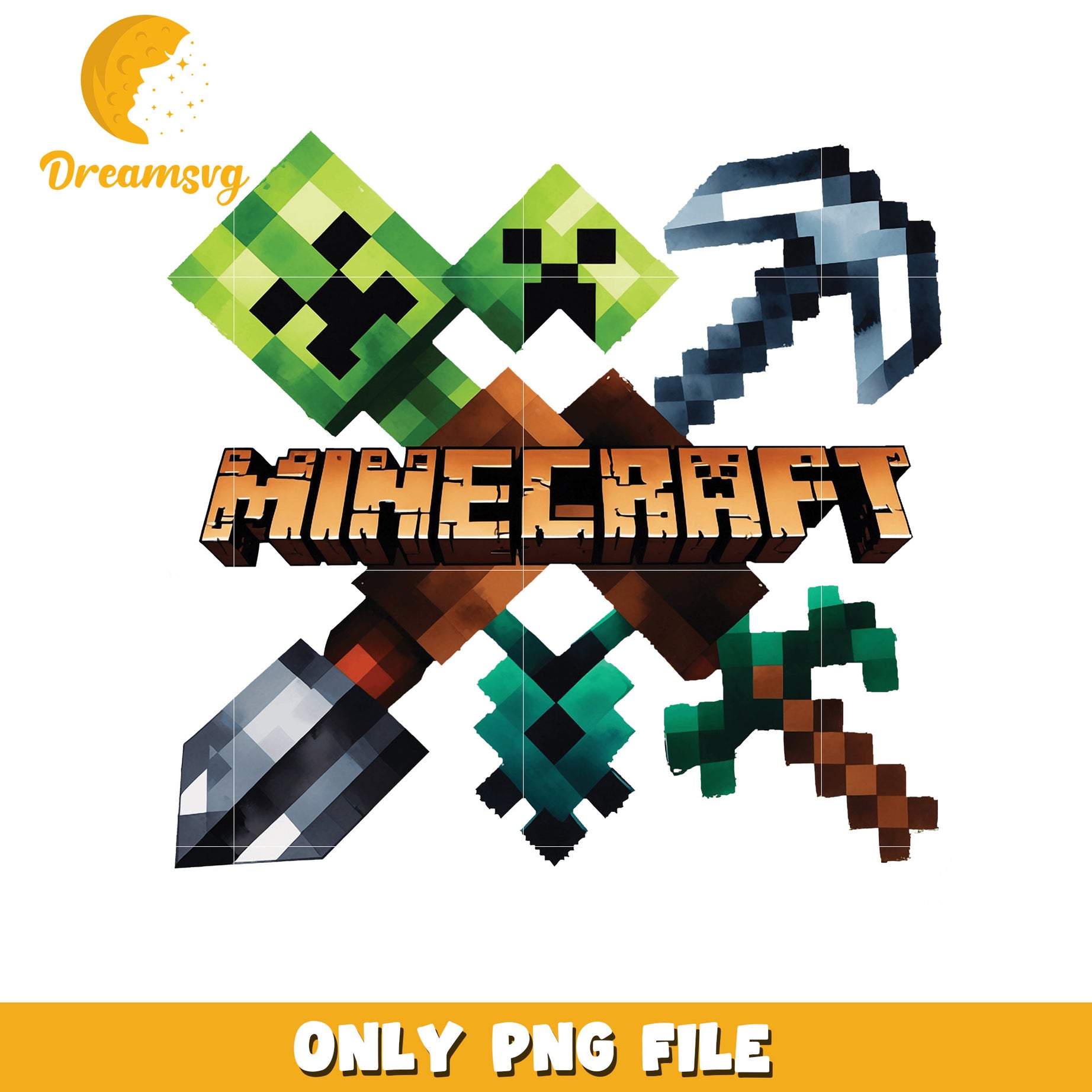Minecraft PNG File, Creeper, Weapons, Game Art for Download, SVG