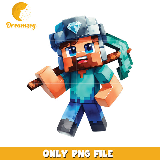 Minecraft Steve PNG, Cartoon, Gamer, Pixel Art