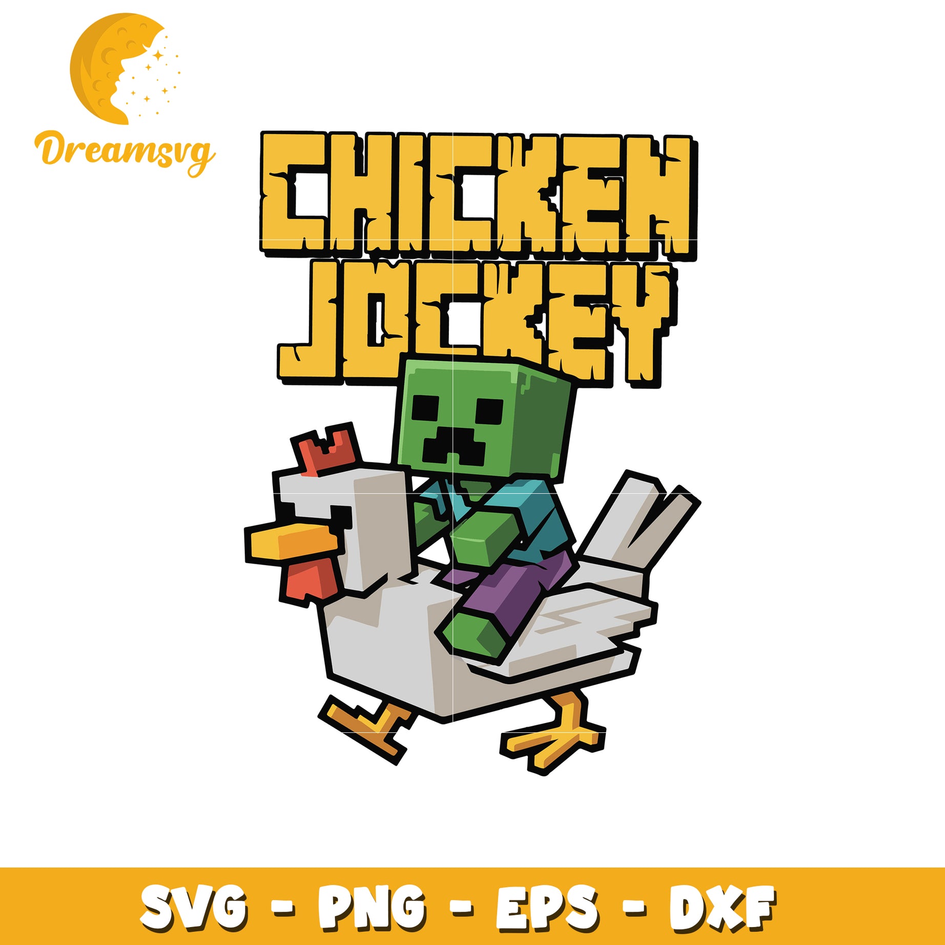 Minecraft Zombie Chicken Jockey SVG PNG EPS DXF