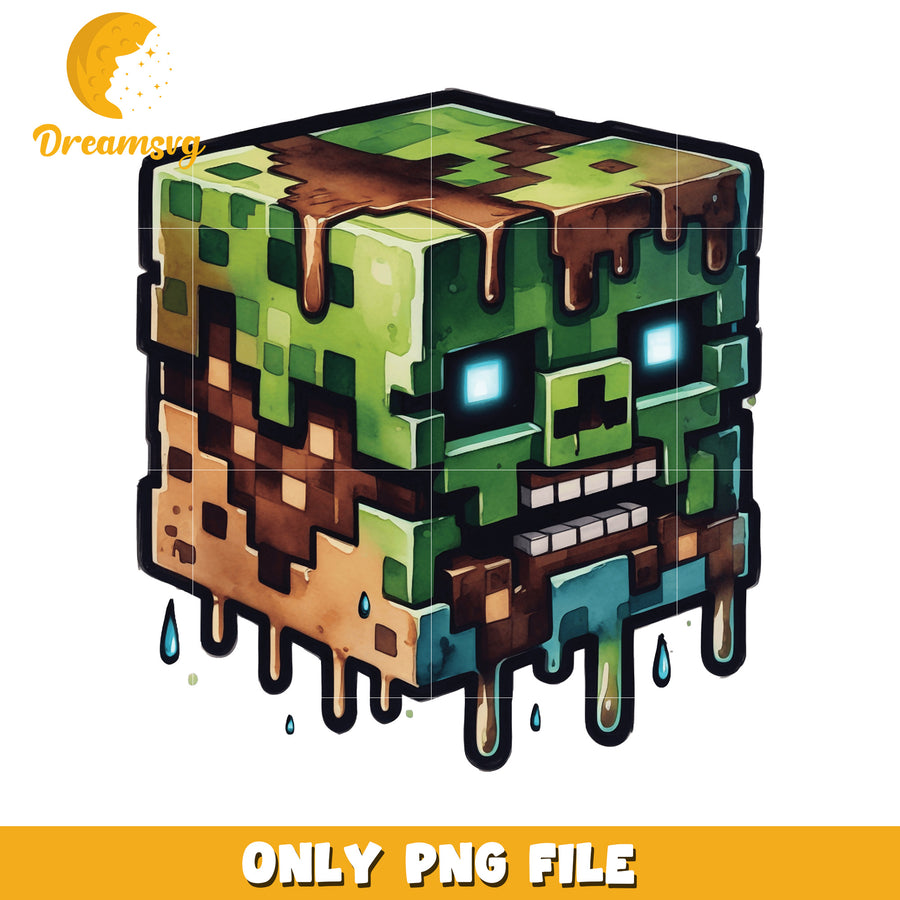 Minecraft Zombie PNG, Pixel Art, Cute Design