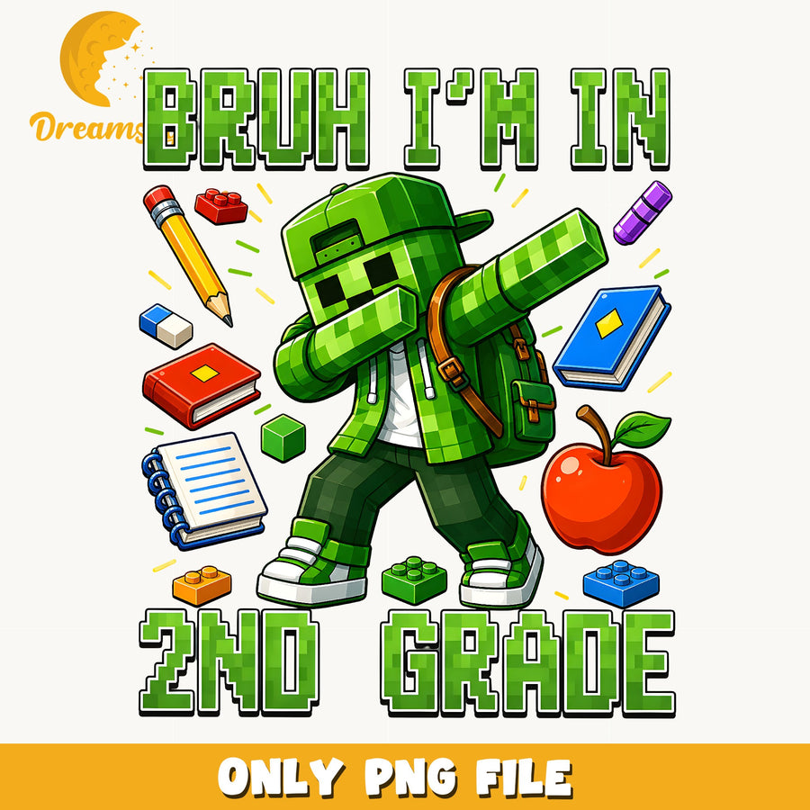 Minecraft Creeper 2nd Grade PNG, Back To School, Kids