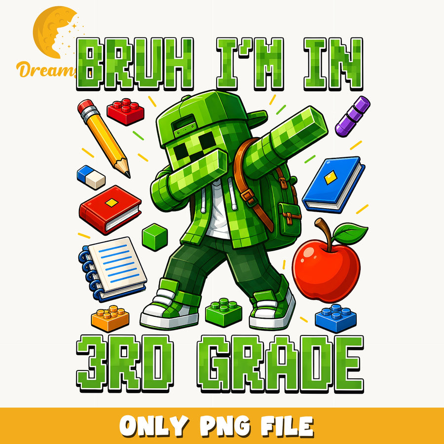 Minecraft Creeper 3rd Grade PNG, Dabbing, Kids PNG