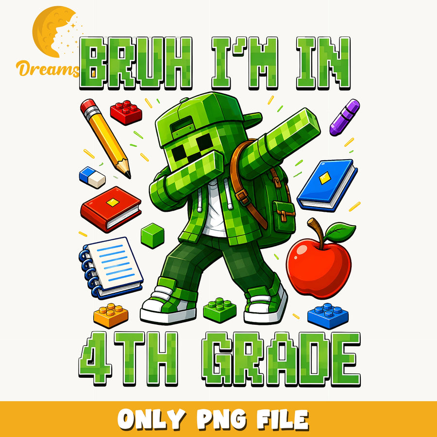 Minecraft Creeper 4th Grade PNG, Dabbing, Kids PNG
