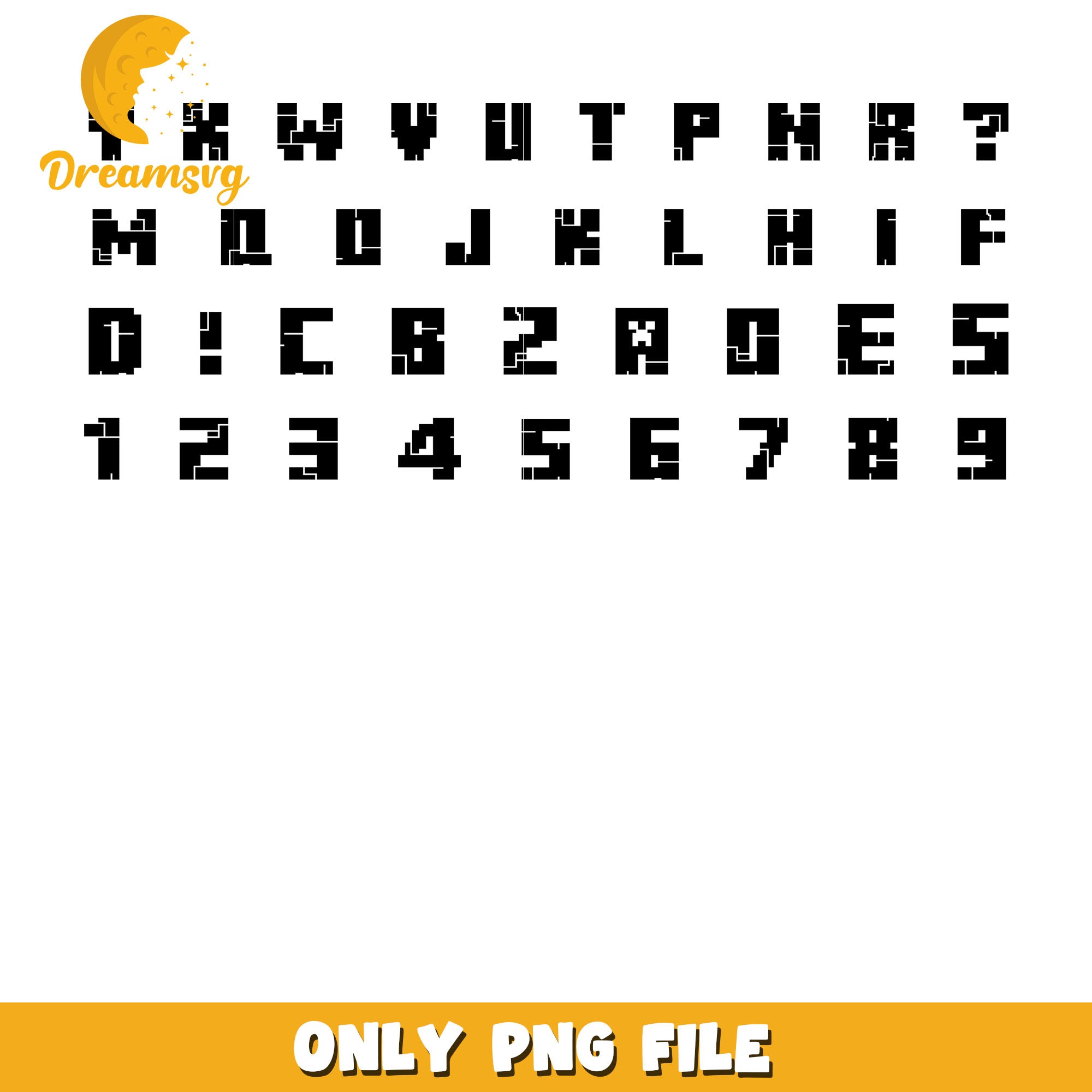 Minecraft font letters bundle png, minecraft games png – DreamSVG Store