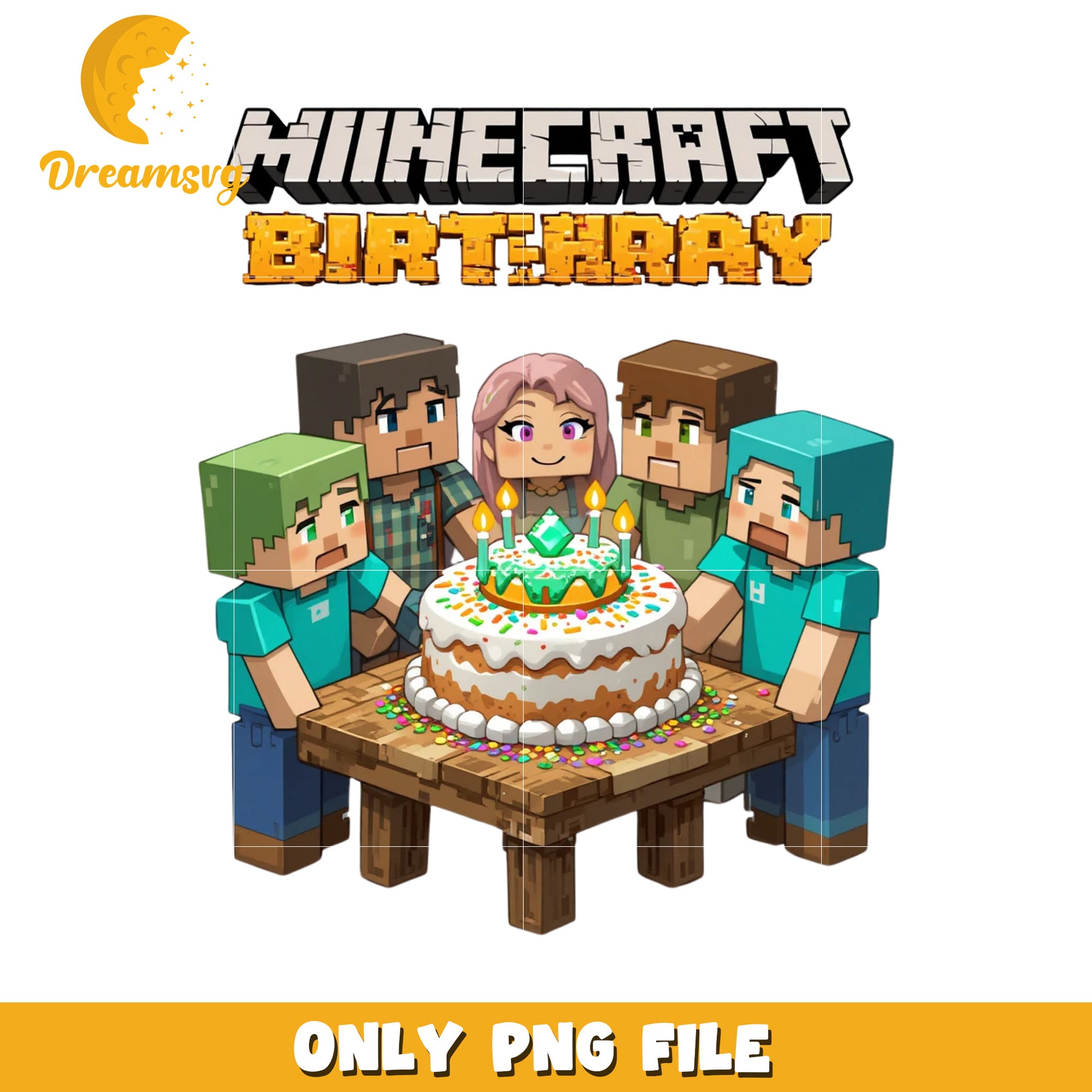 Minecraft chracters family happy birthday png, minecraft games png, mincraft toys png