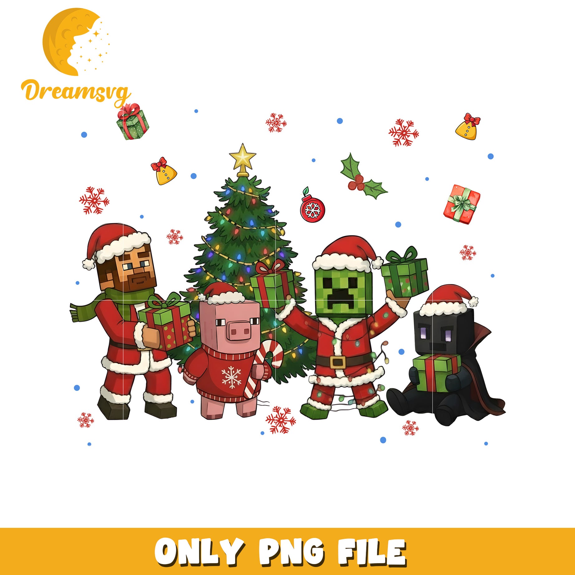 Minecraft christmas png, christmas png, cartoon png