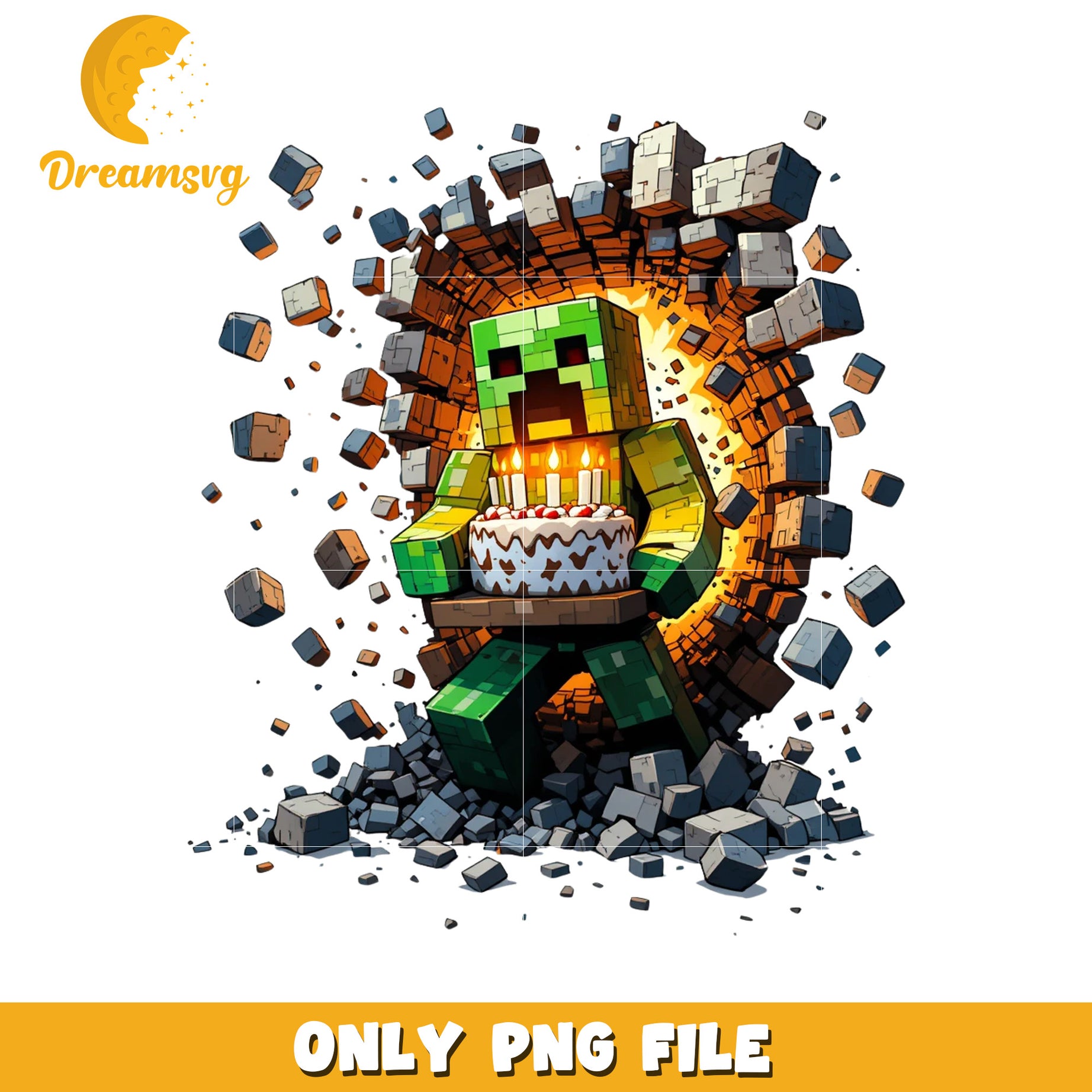 Minecraft creeper holding cake png, minecraft games png, mincraft the movie png