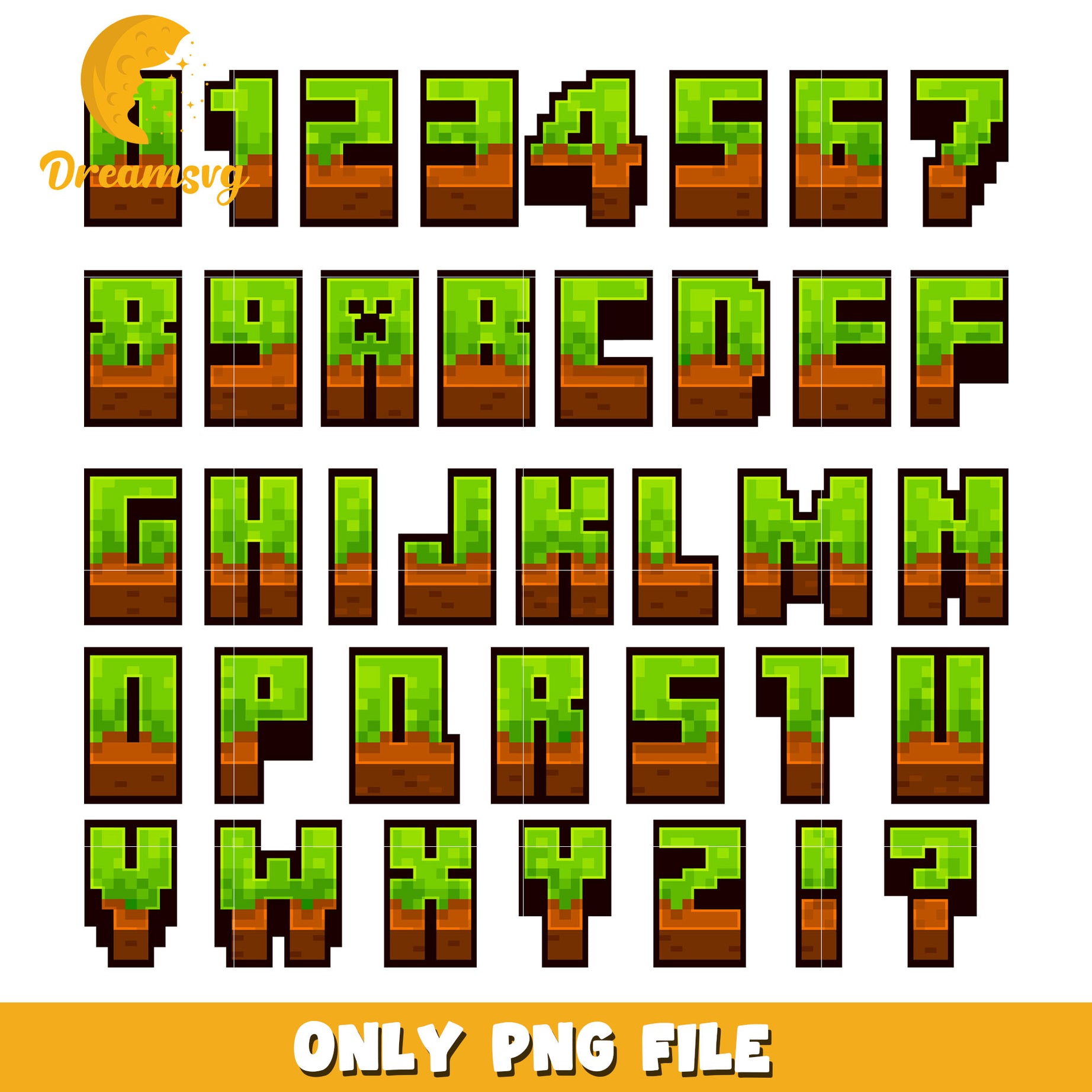 Minecraft font letters bundle png, minecraft pocket game png