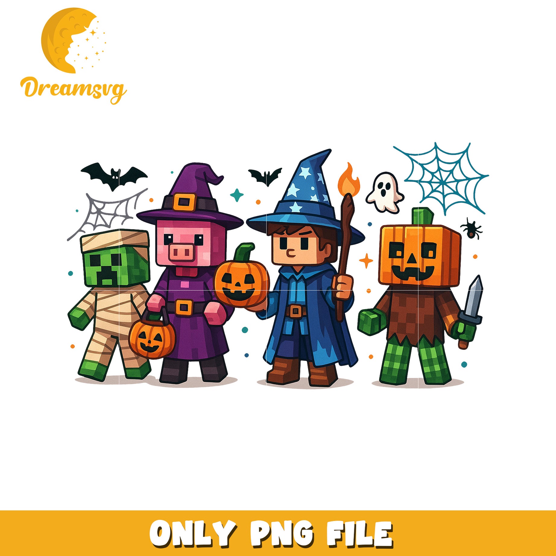 Minecraft halloween png, halloween png, halloween cartoon png