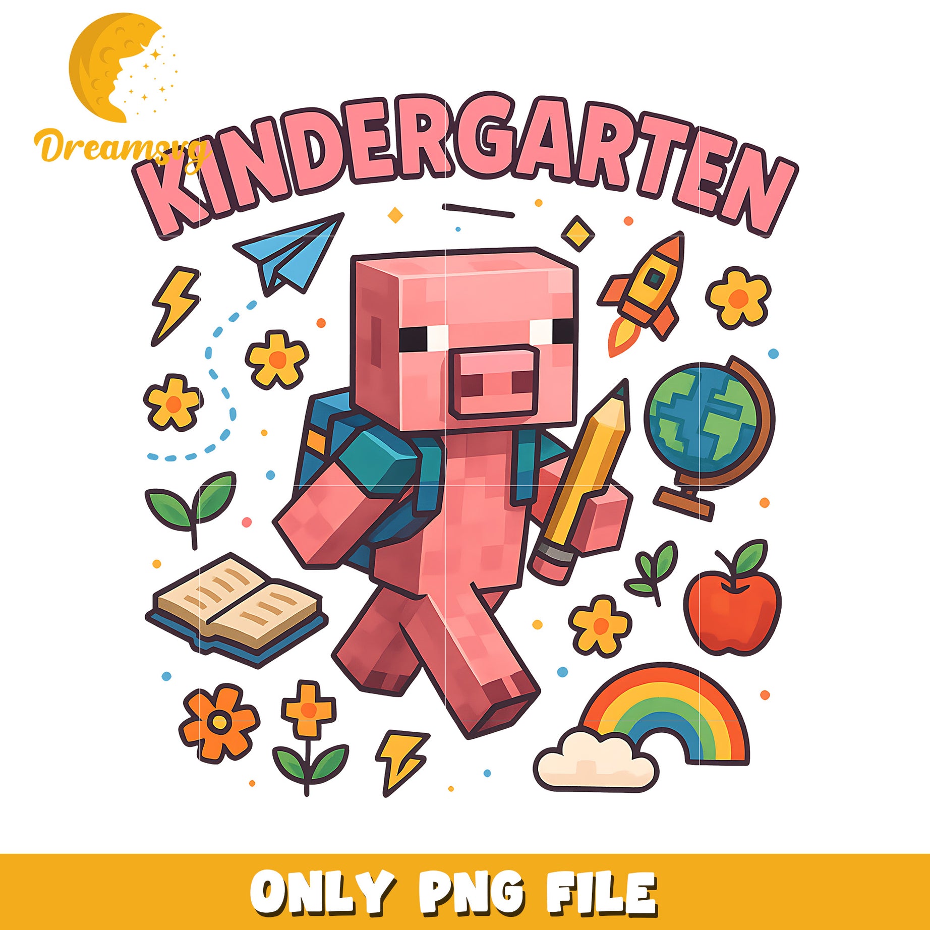 Minecraft kindergarten pig png, minecraft png, minecraft the movie png
