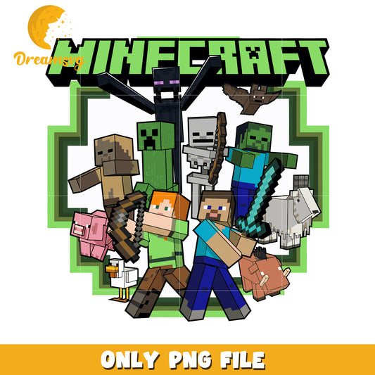 Minecraft logo png, minecraft toys png, minecraft design png