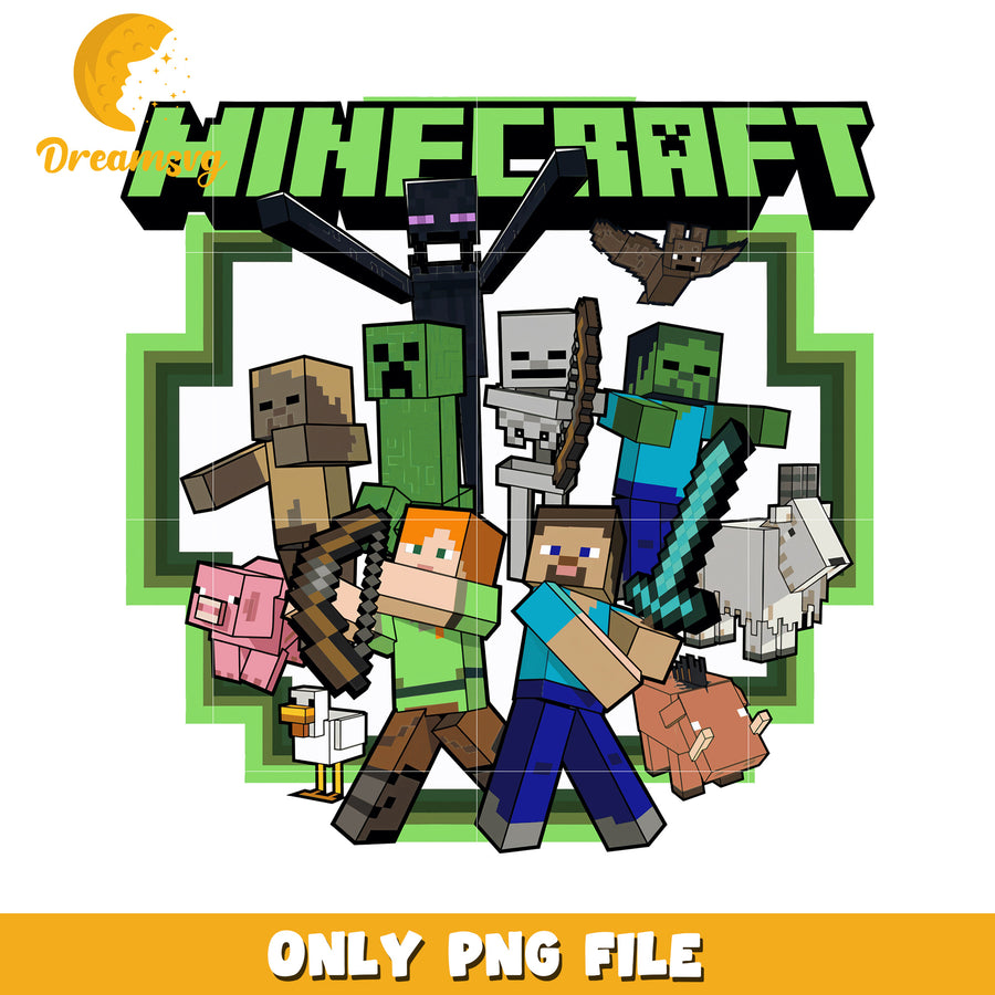 Minecraft logo png, minecraft toys png, minecraft design png