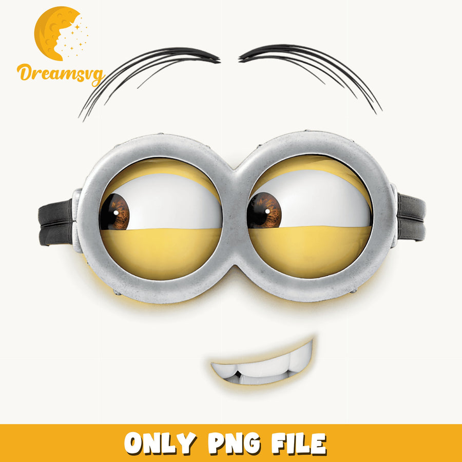 Minion Face Goggles PNG, Despicable Me Character, Funny Eyes PNG