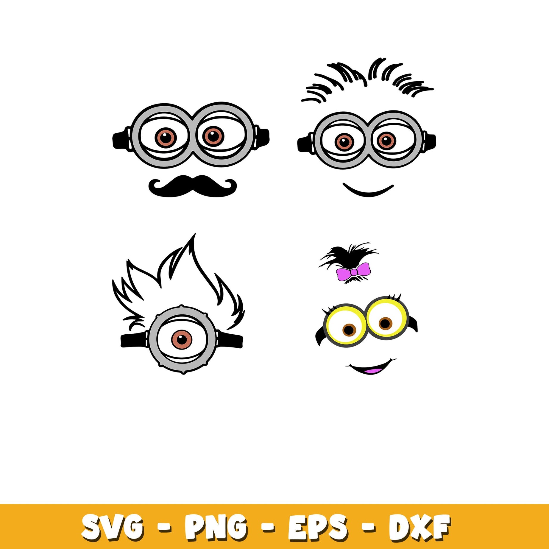 Minions Face svg, Minions bundle svg, cartoon svg 