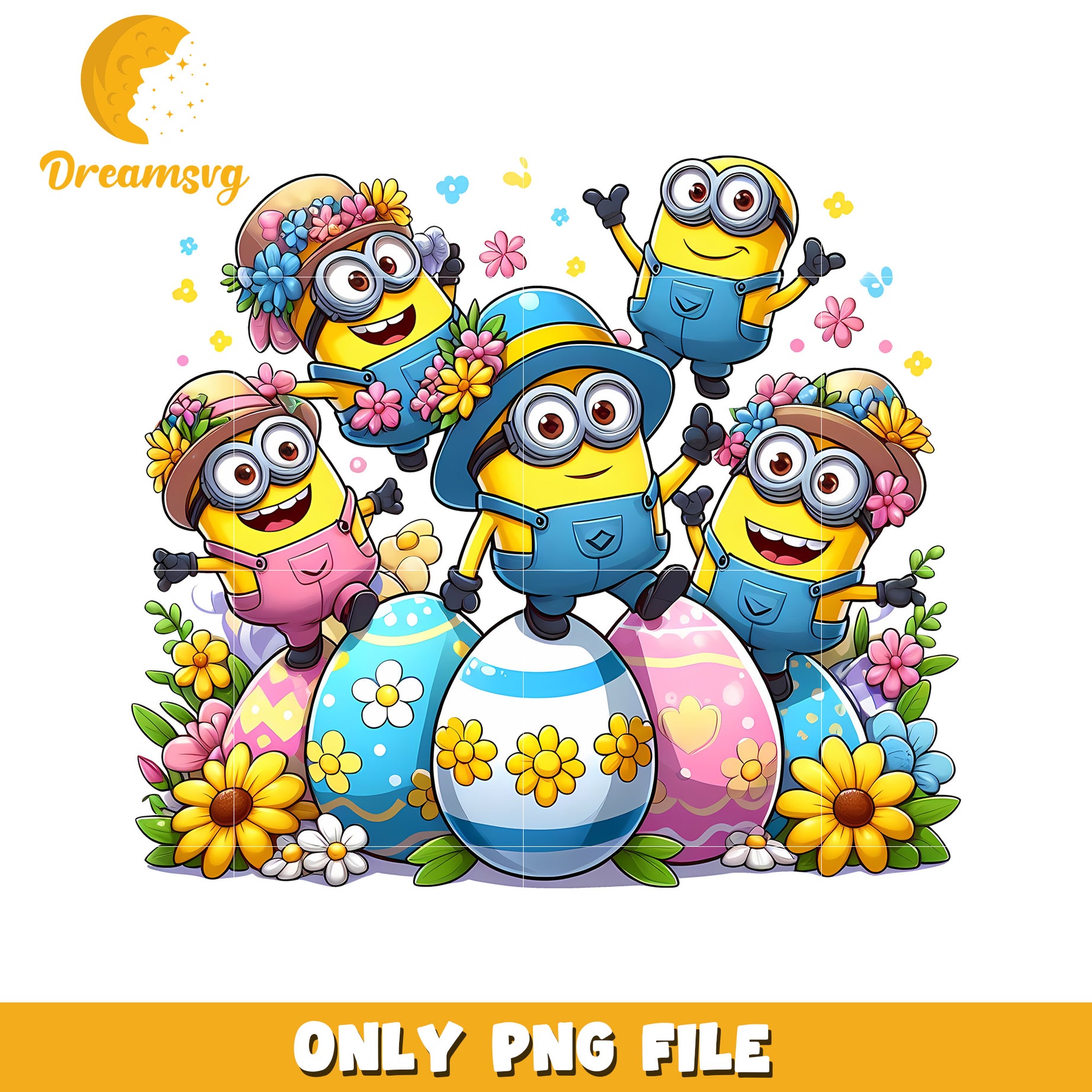 Minions cartoon easter eggs png, easter day png, cartoon png