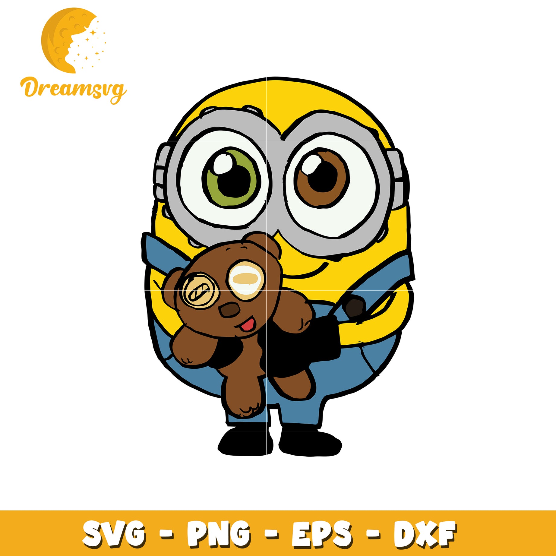 Minion with Teddy Bear SVG PNG EPS DXF