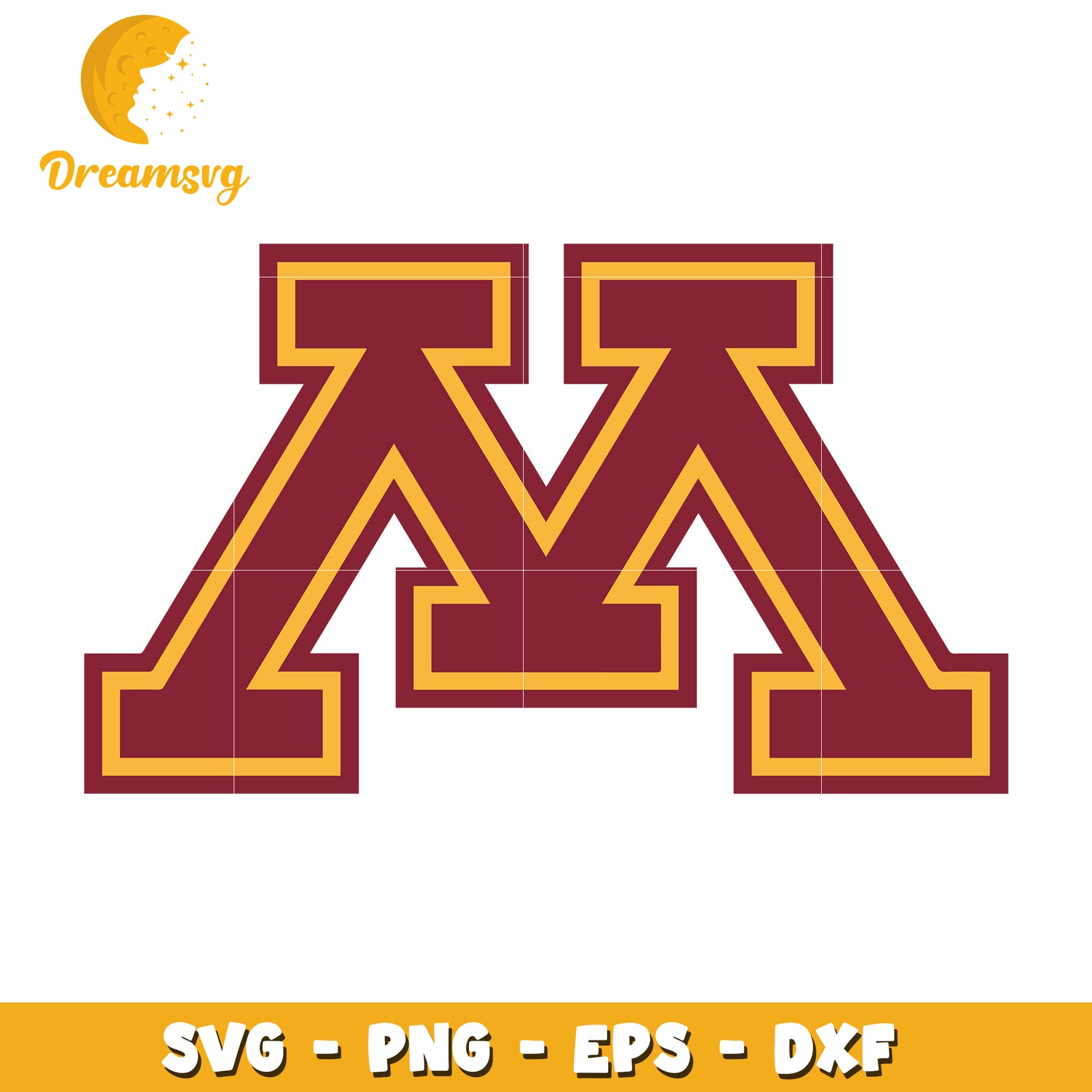 Minnesota Golden Gophers M SVG PNG EPS DXF