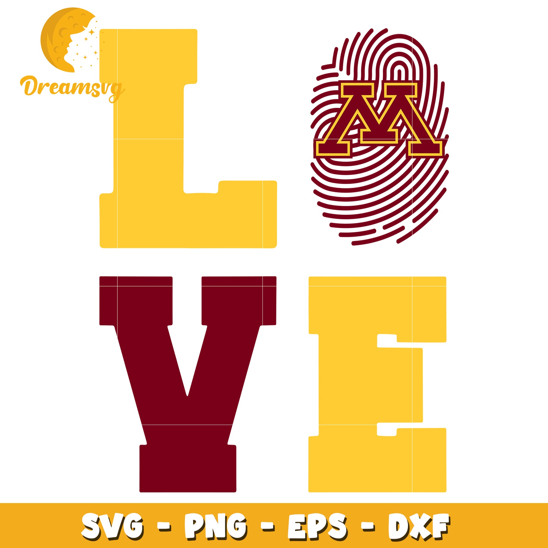 Minnesota Gophers Love SVG PNG EPS DXF