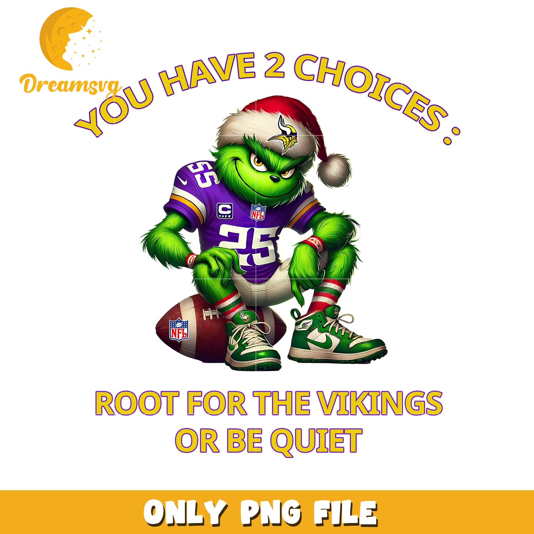 Minnesota vikings grinch png, american sports png, nfl plus png
