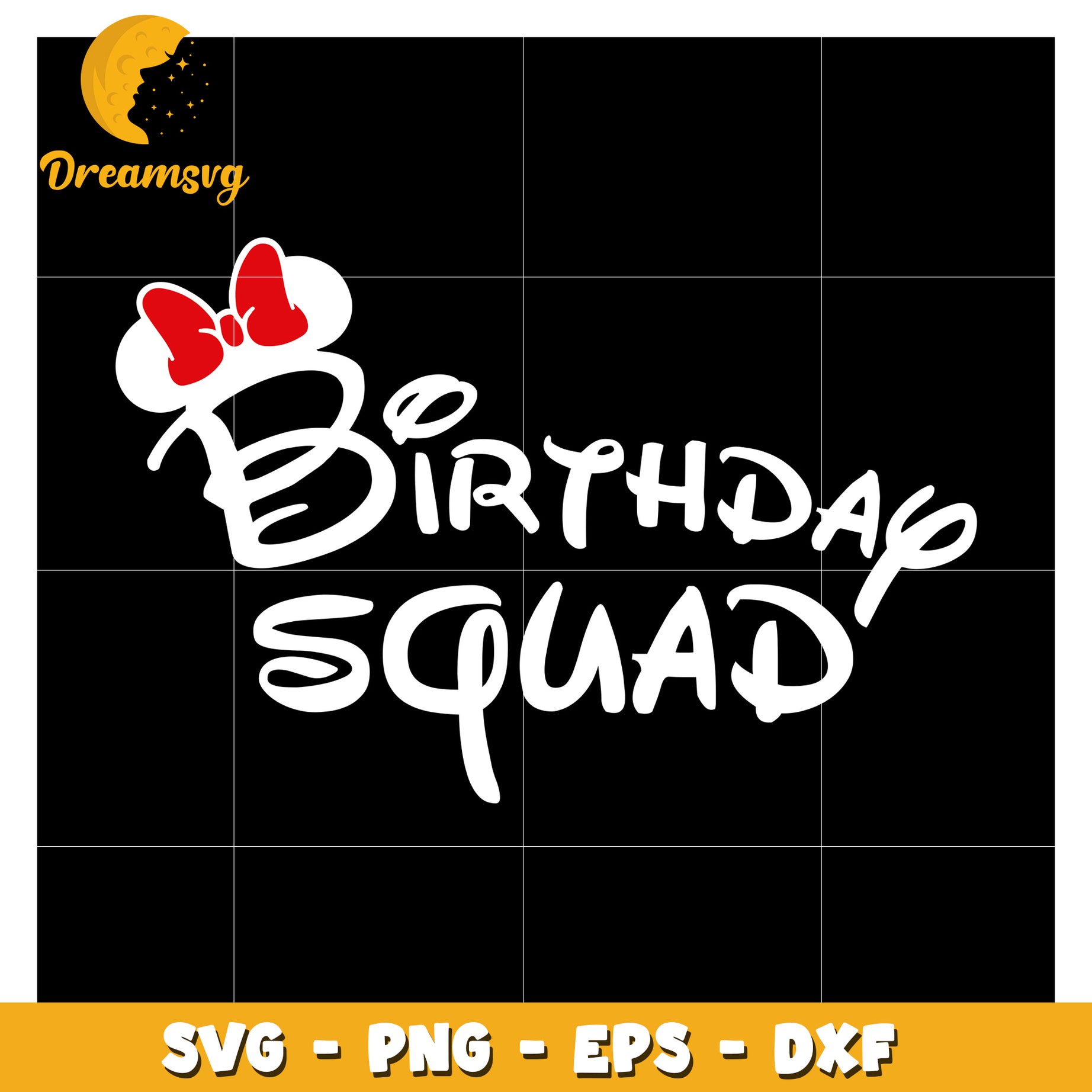 Minnie Birthday Squad SVG PNG EPS DXF