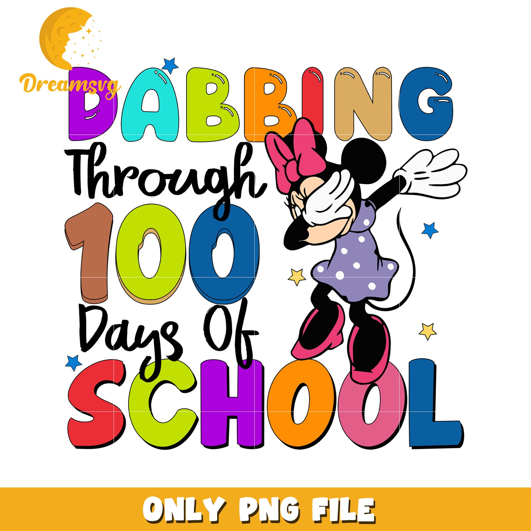 Minnie Dabbing 100 Days School PNG