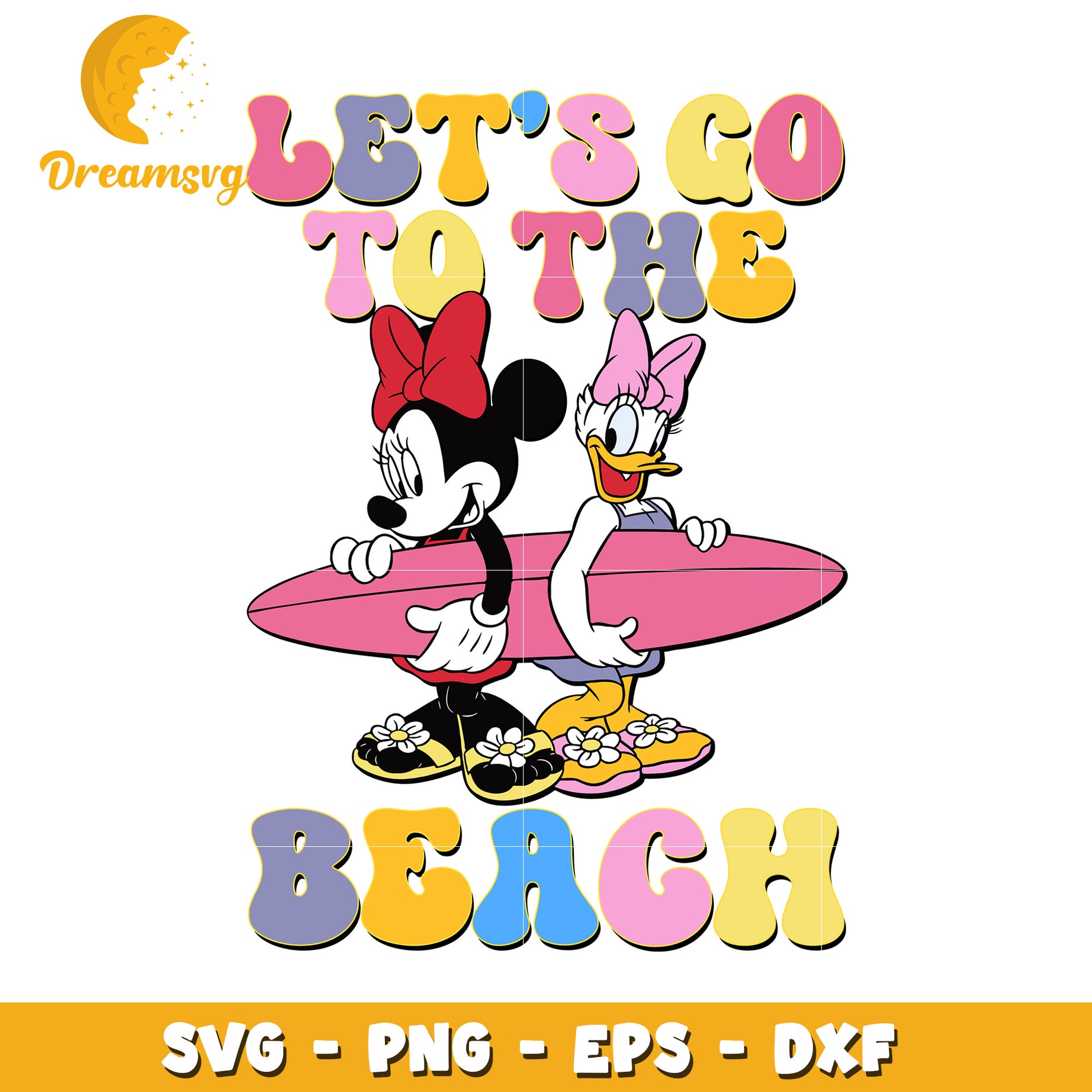 Minnie Daisy Beach SVG Cut File