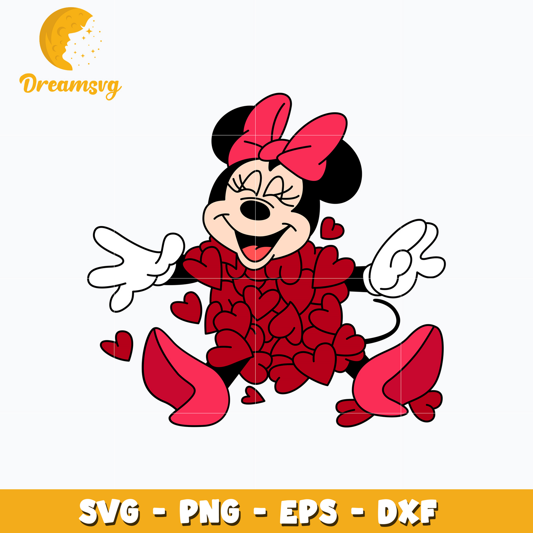 Disney Minnie heart valentine Svg