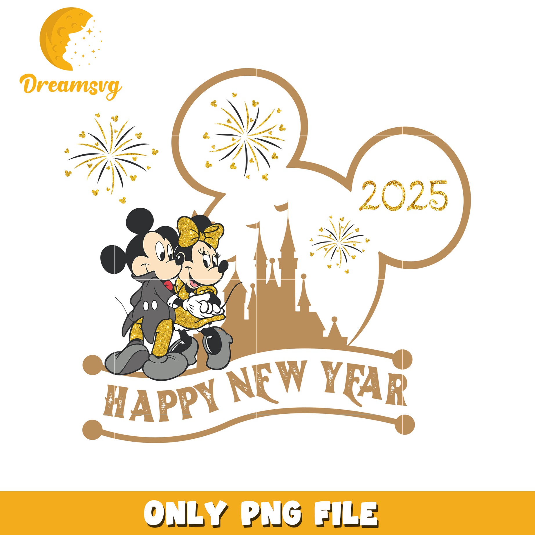 Minnie Mickey 2025 New Year PNG