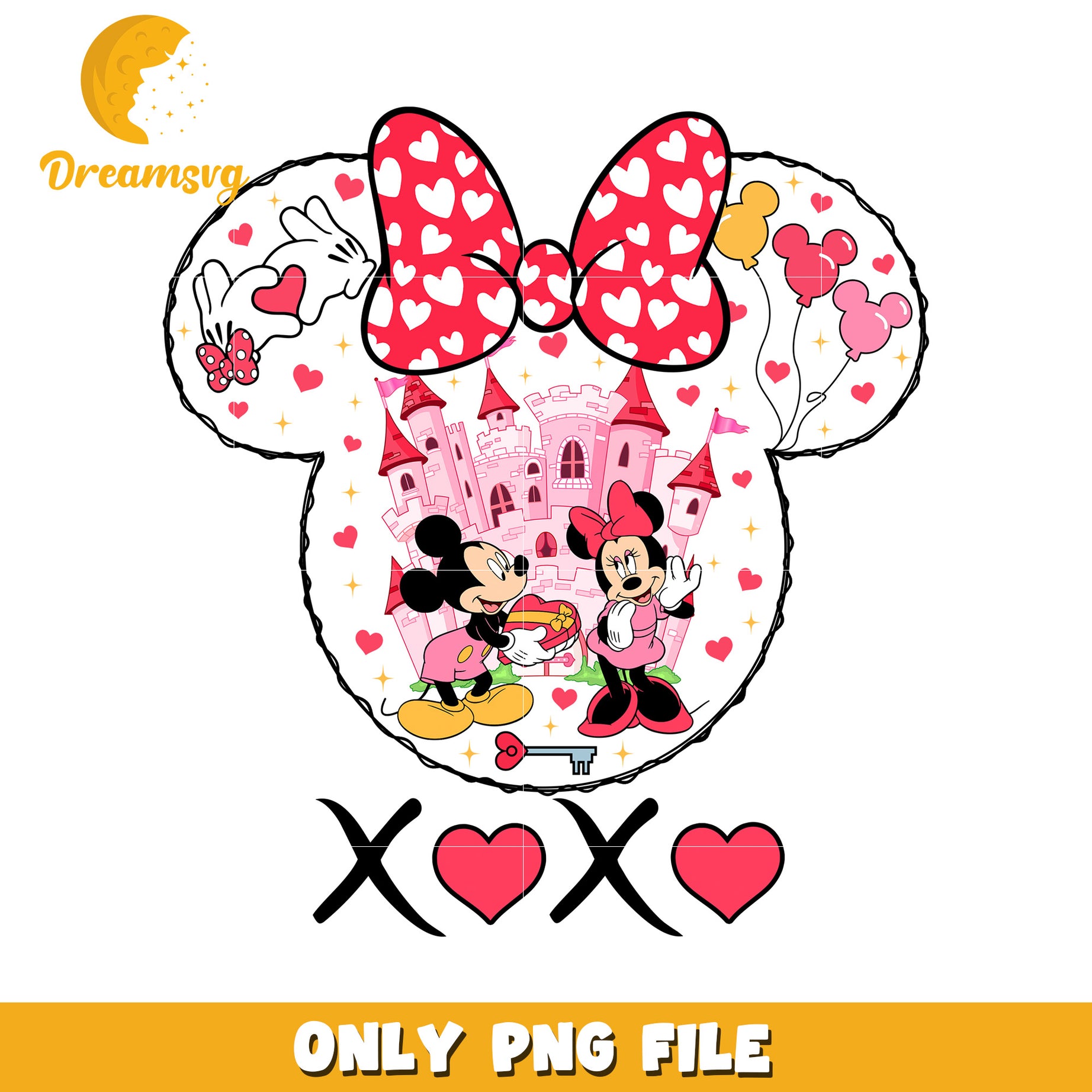 Minnie Mickey Castle PNG Valentine