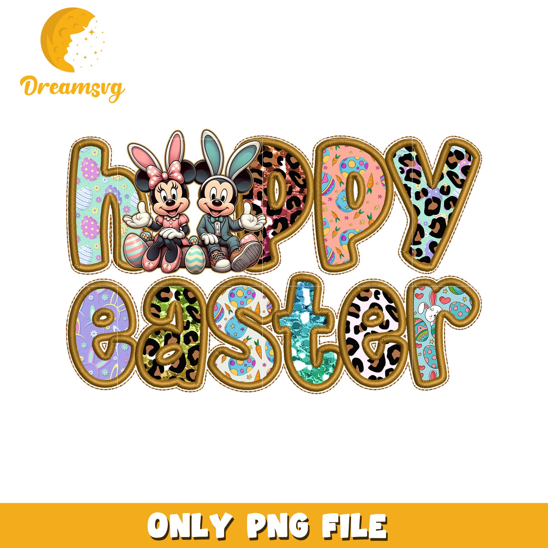 Minnie Mickey Easter PNG Design