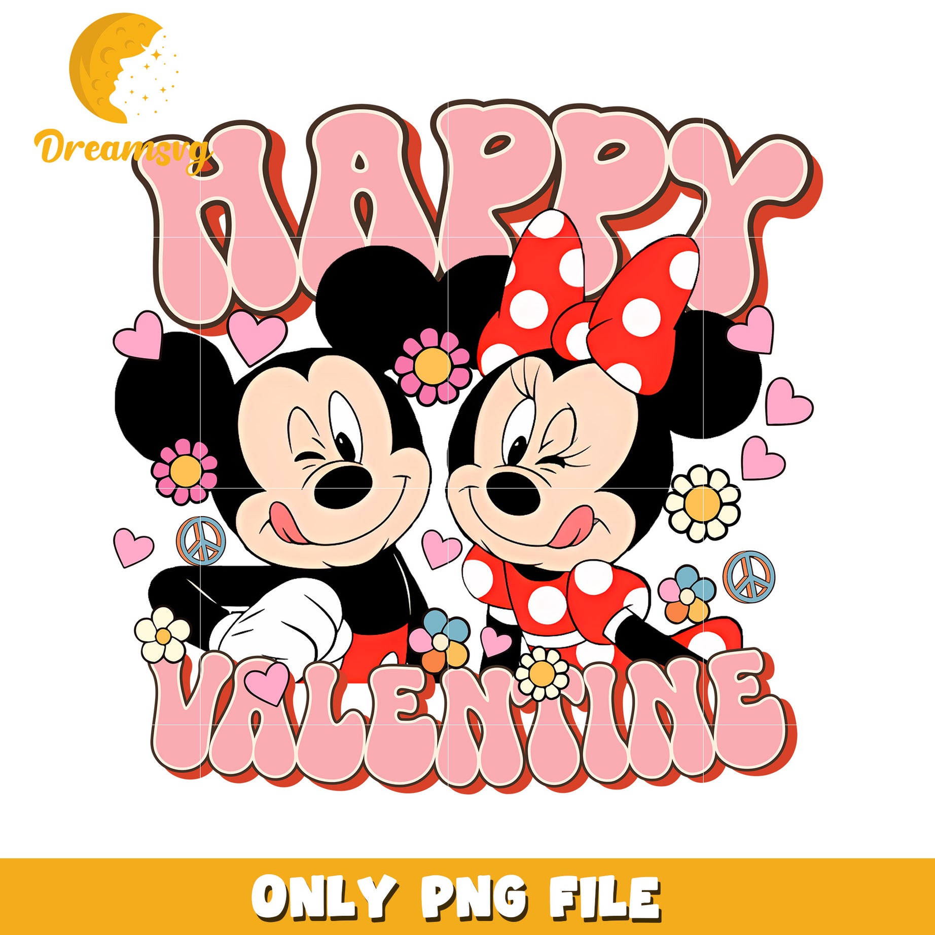 Minnie Mickey Happy Valentines PNG