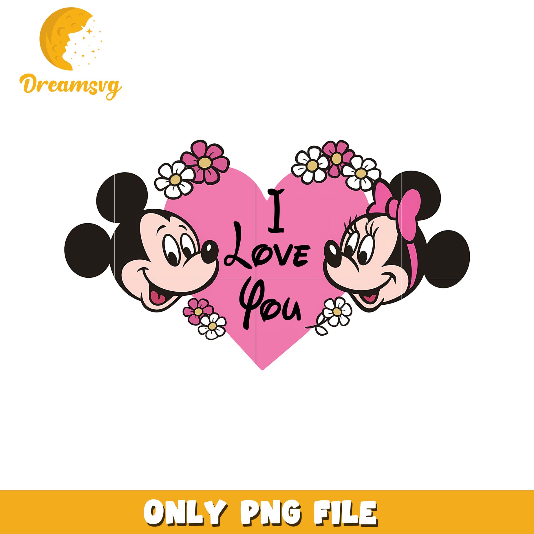 Minnie Mickey Heart PNG Image