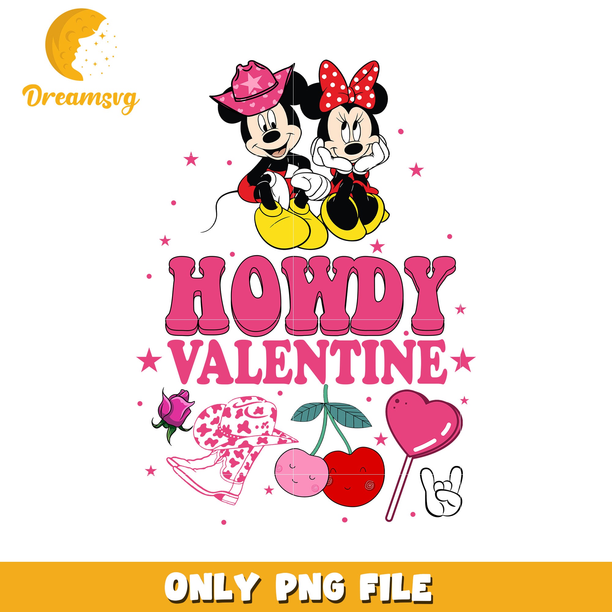 Minnie Mickey Howdy Valentine PNG