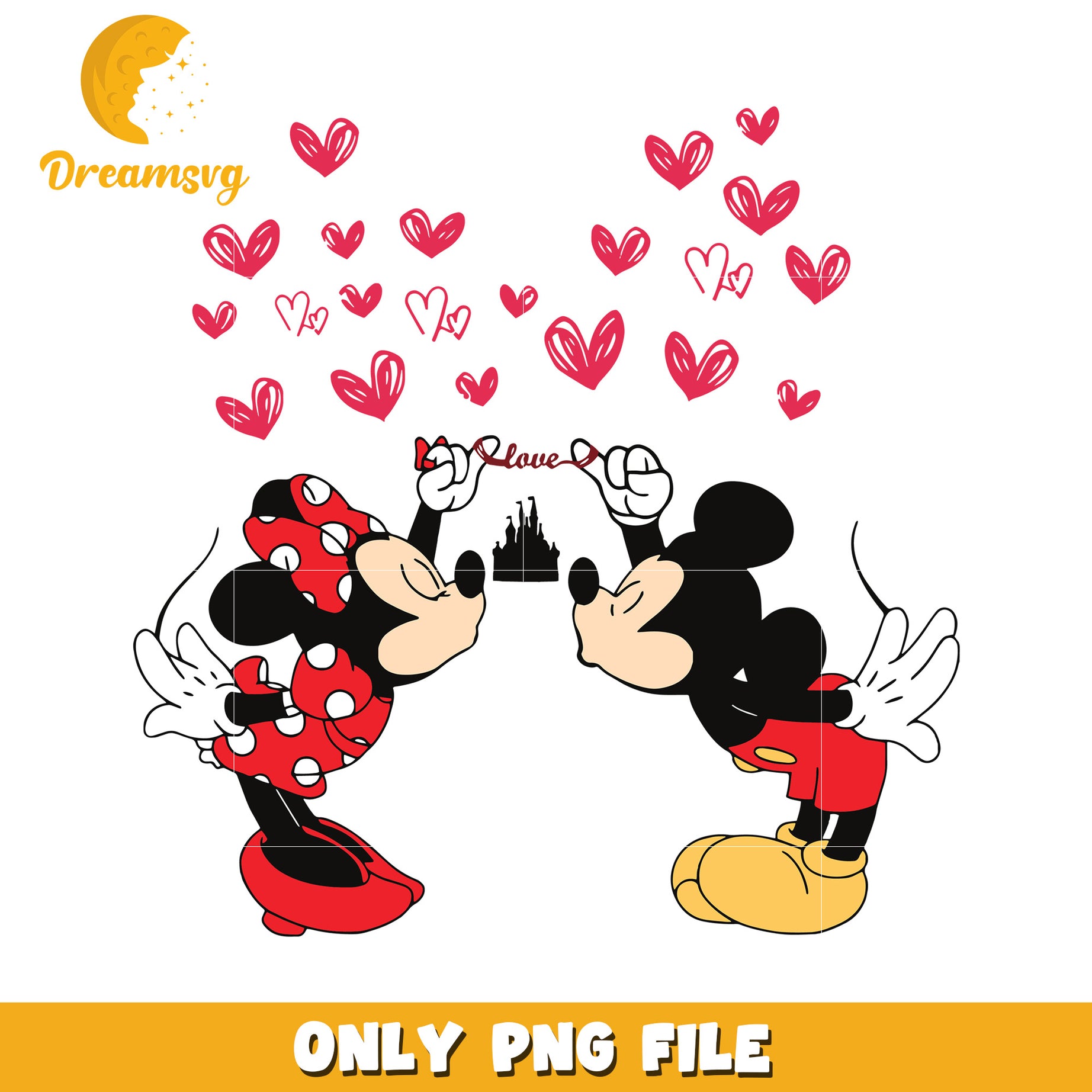 Minnie Mickey Kiss PNG Download